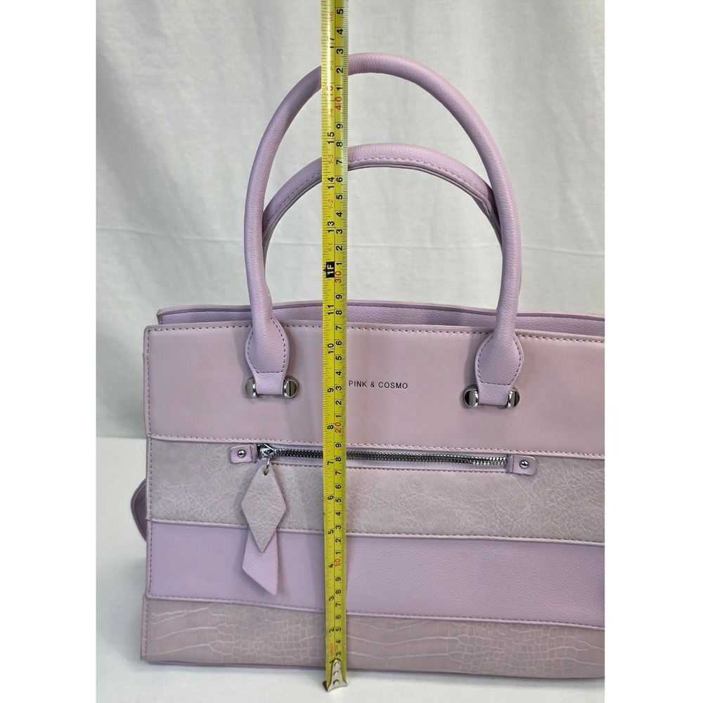 Pink & Cosmo Lavender Purple Paneled Satchel Handbag Crossbody Bag - Picture 14 of 16